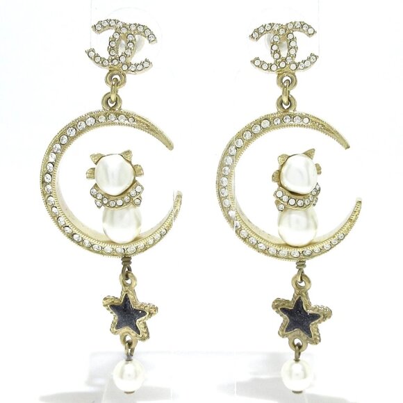 CHANEL Coco- Gold Cream Multi Earrings 679-080225 - Picture 1 of 7